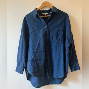 French connection oversized jean button up shirt.